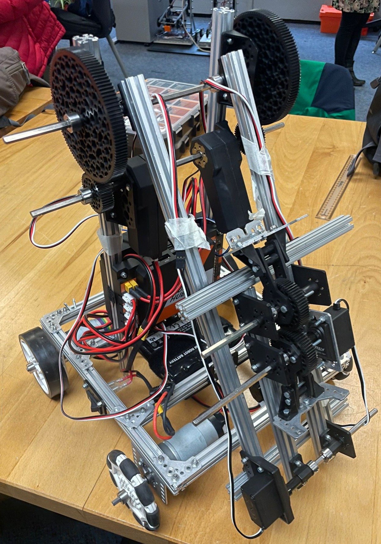 Team Bob robot on table at scrimmage